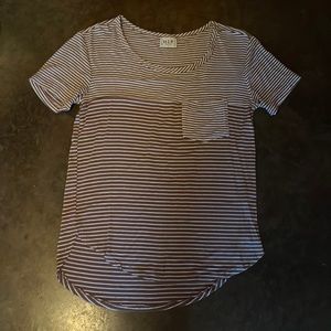 HIP brown and cream striped tee with pocket size small